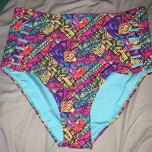 NWT F21+ multi-colored swim bottoms